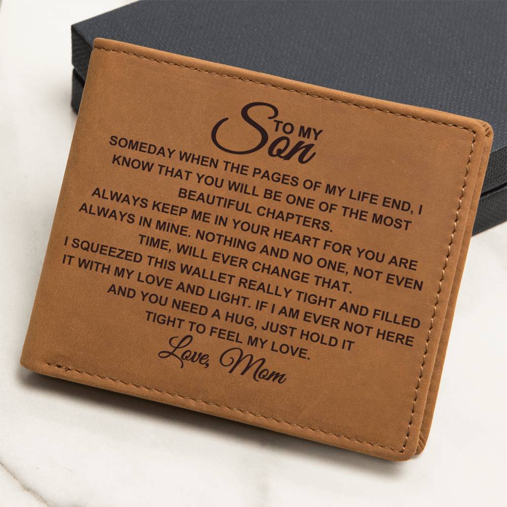 Gift for Son - "Beautiful Chapters" Leather Wallet Gift