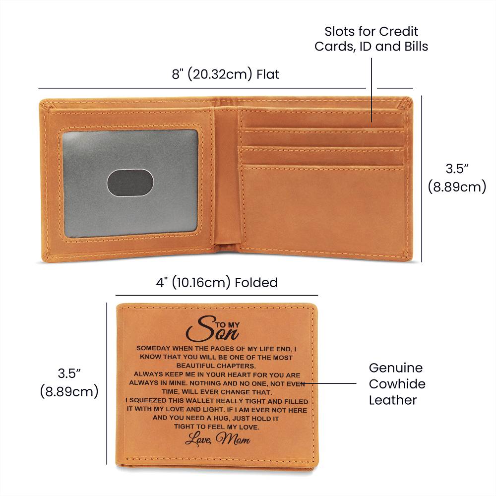 Gift for Son - "Beautiful Chapters" Leather Wallet Gift