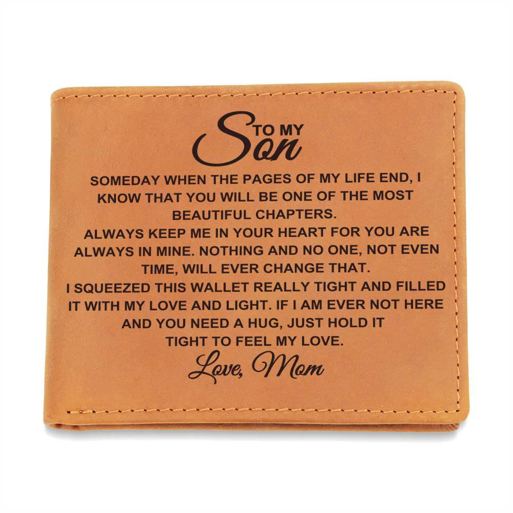 Gift for Son - "Beautiful Chapters" Leather Wallet Gift