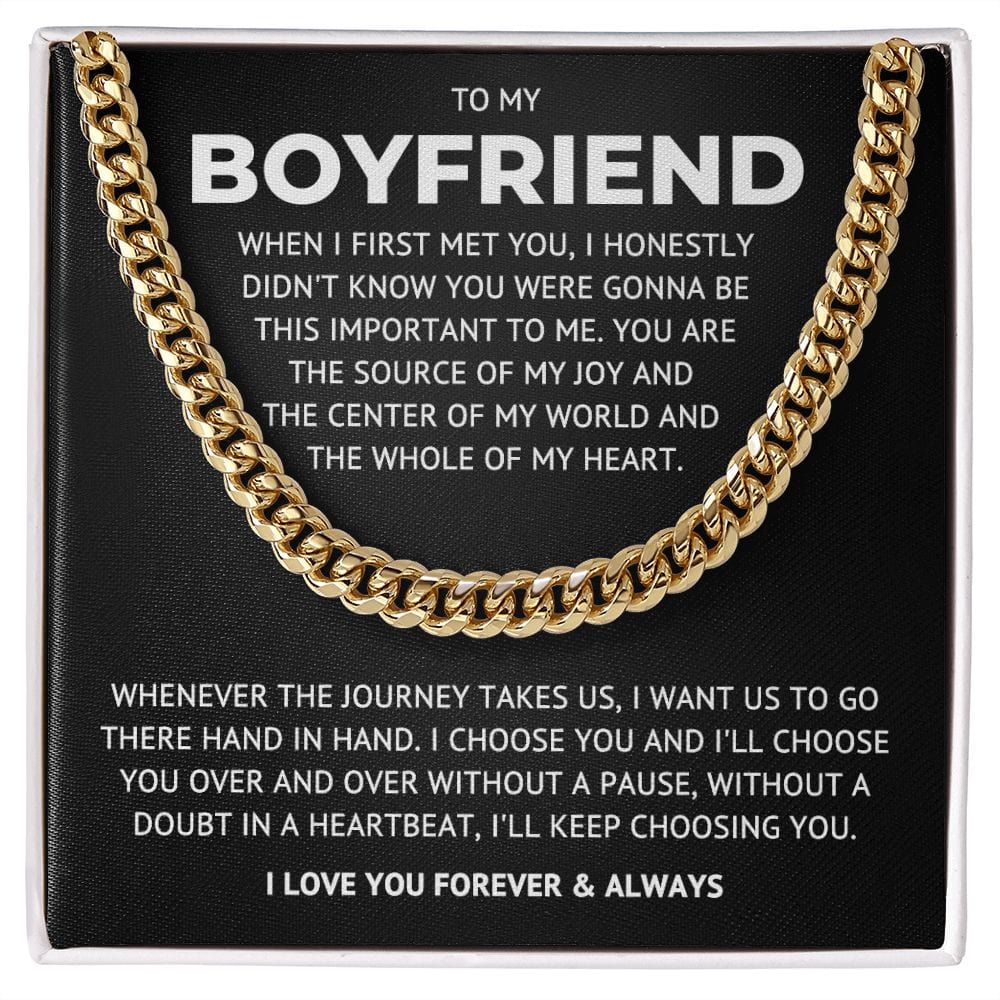 To My Boyfriend - Hand in Hand - Cuban Link Chain