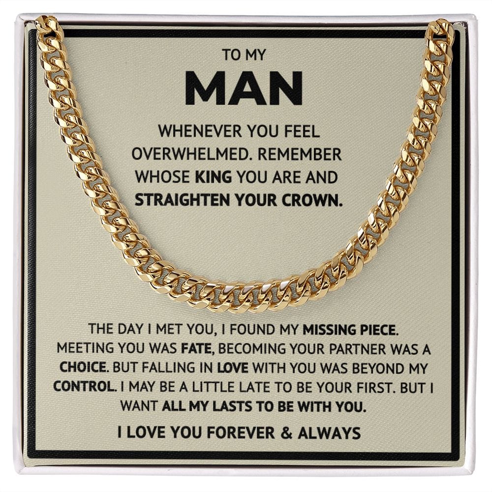 To My Man- KING - Cuban Link Chain - Light background