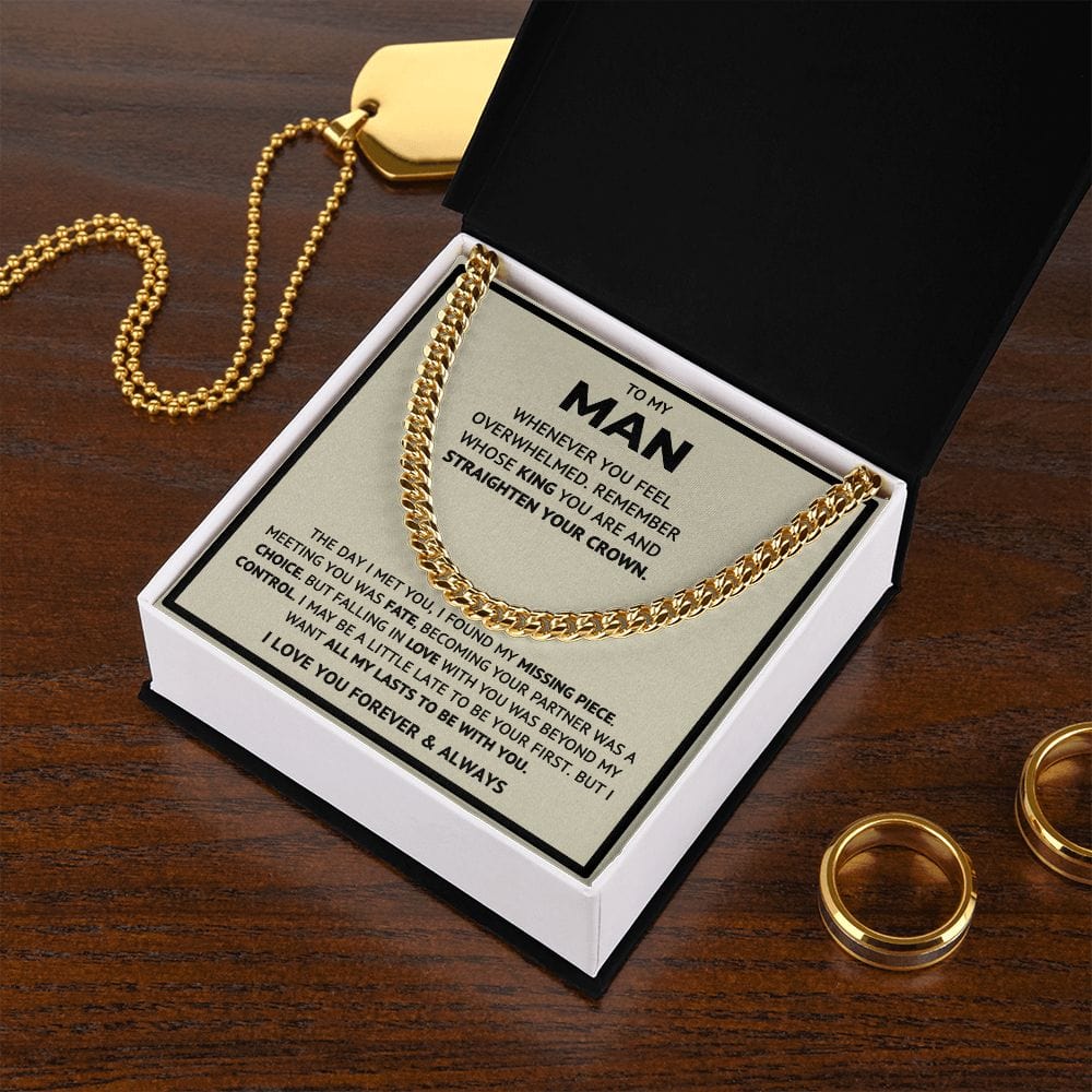 To My Man- KING - Cuban Link Chain - Light background