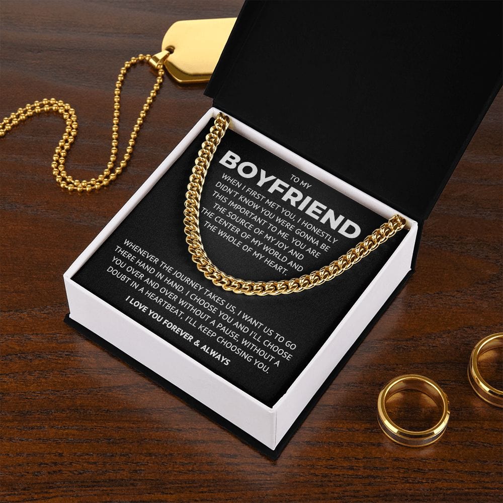 To My Boyfriend - Hand in Hand - Cuban Link Chain