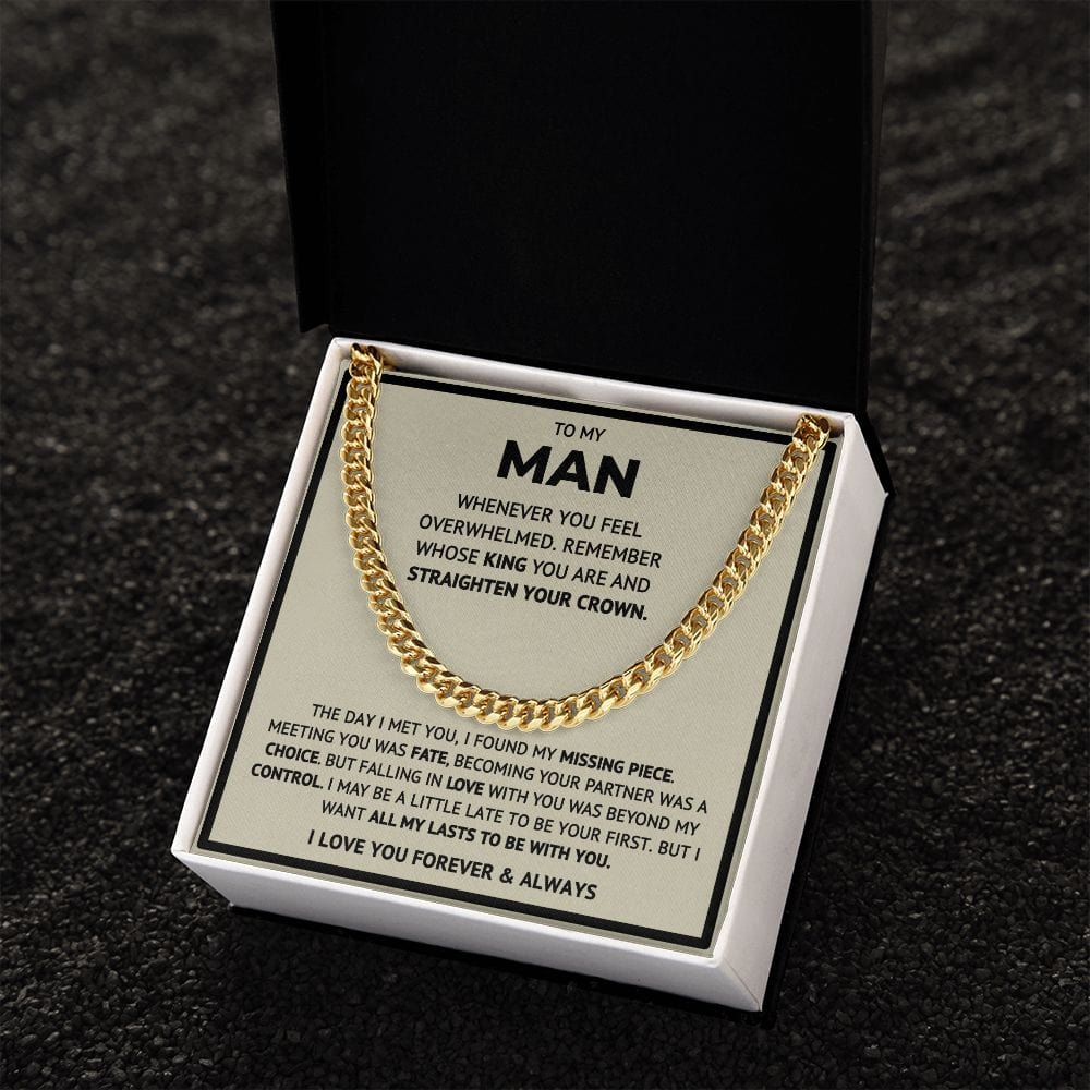 To My Man- KING - Cuban Link Chain - Light background