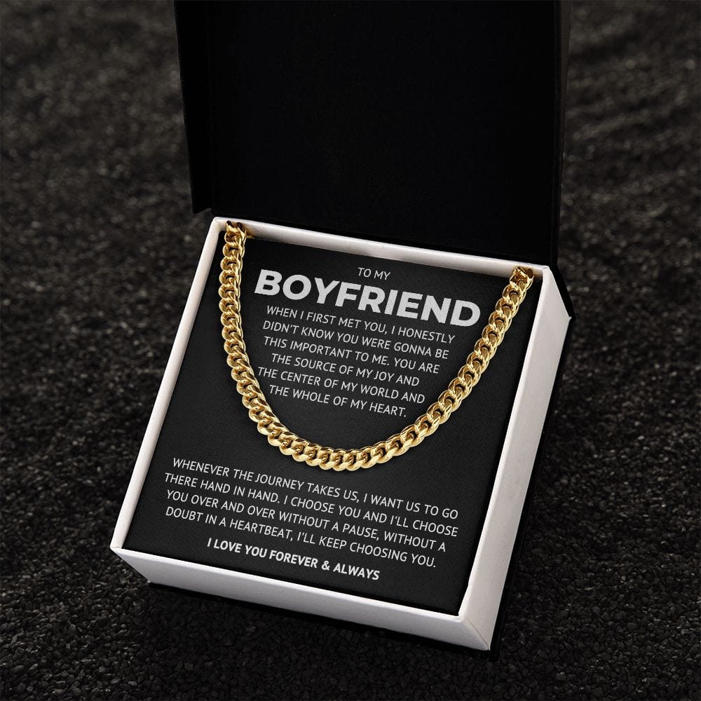 To My Boyfriend - Hand in Hand - Cuban Link Chain