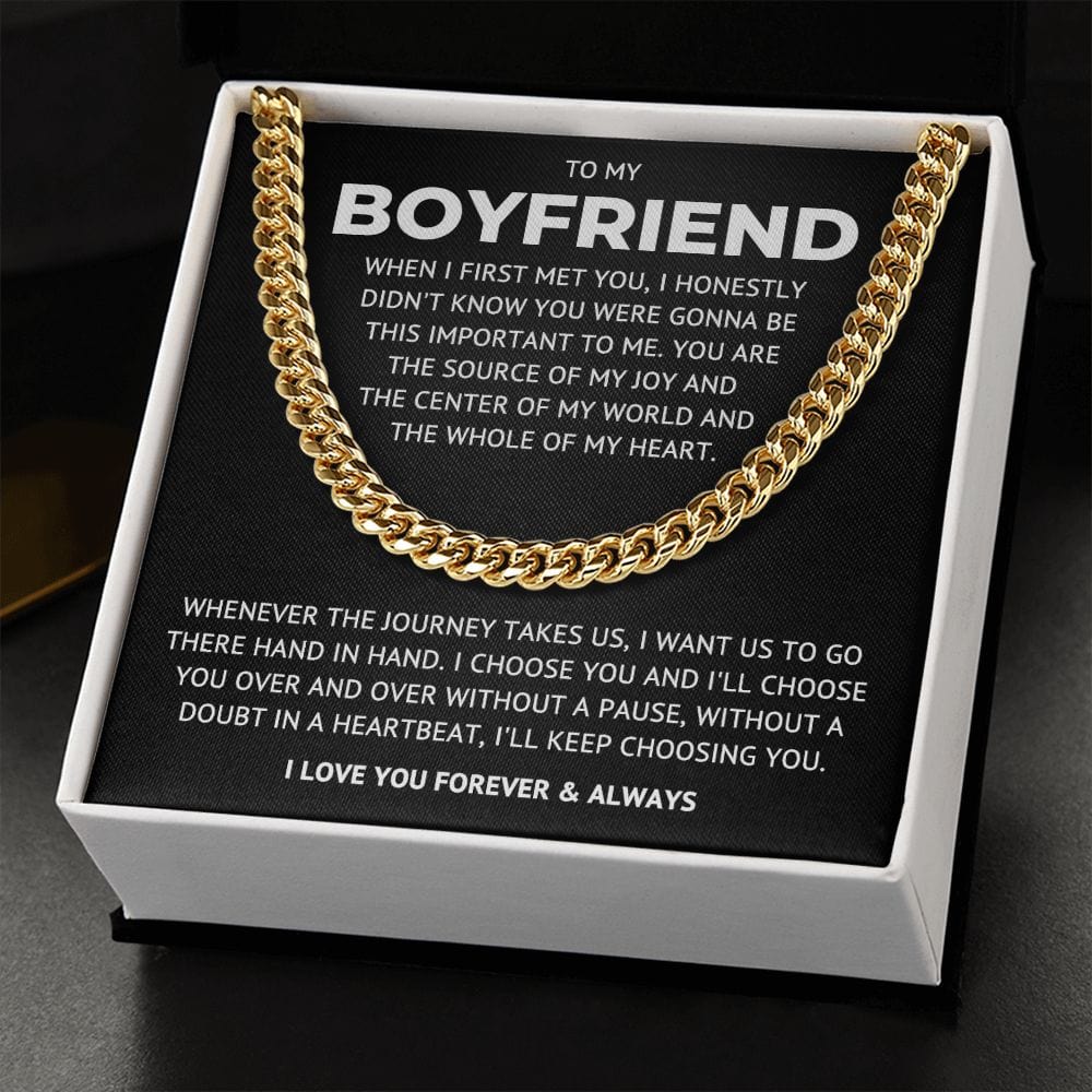 To My Boyfriend - Hand in Hand - Cuban Link Chain