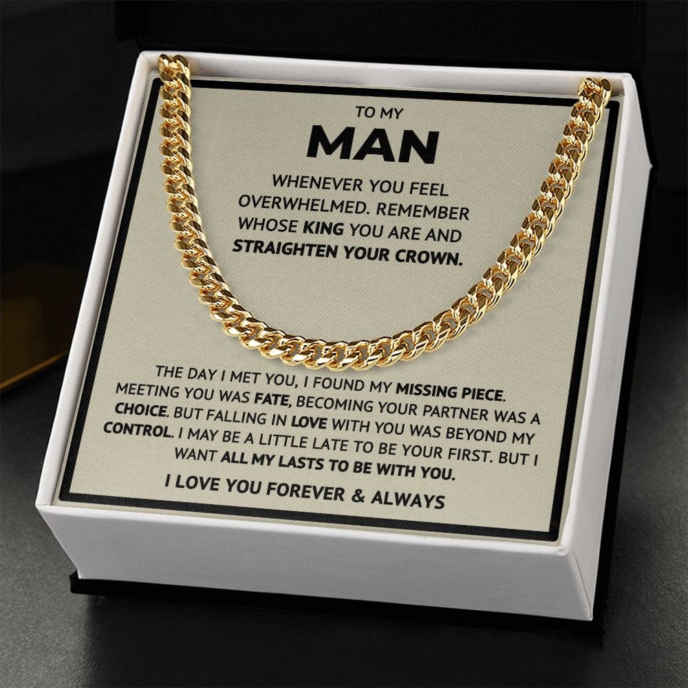 To My Man- KING - Cuban Link Chain - Light background