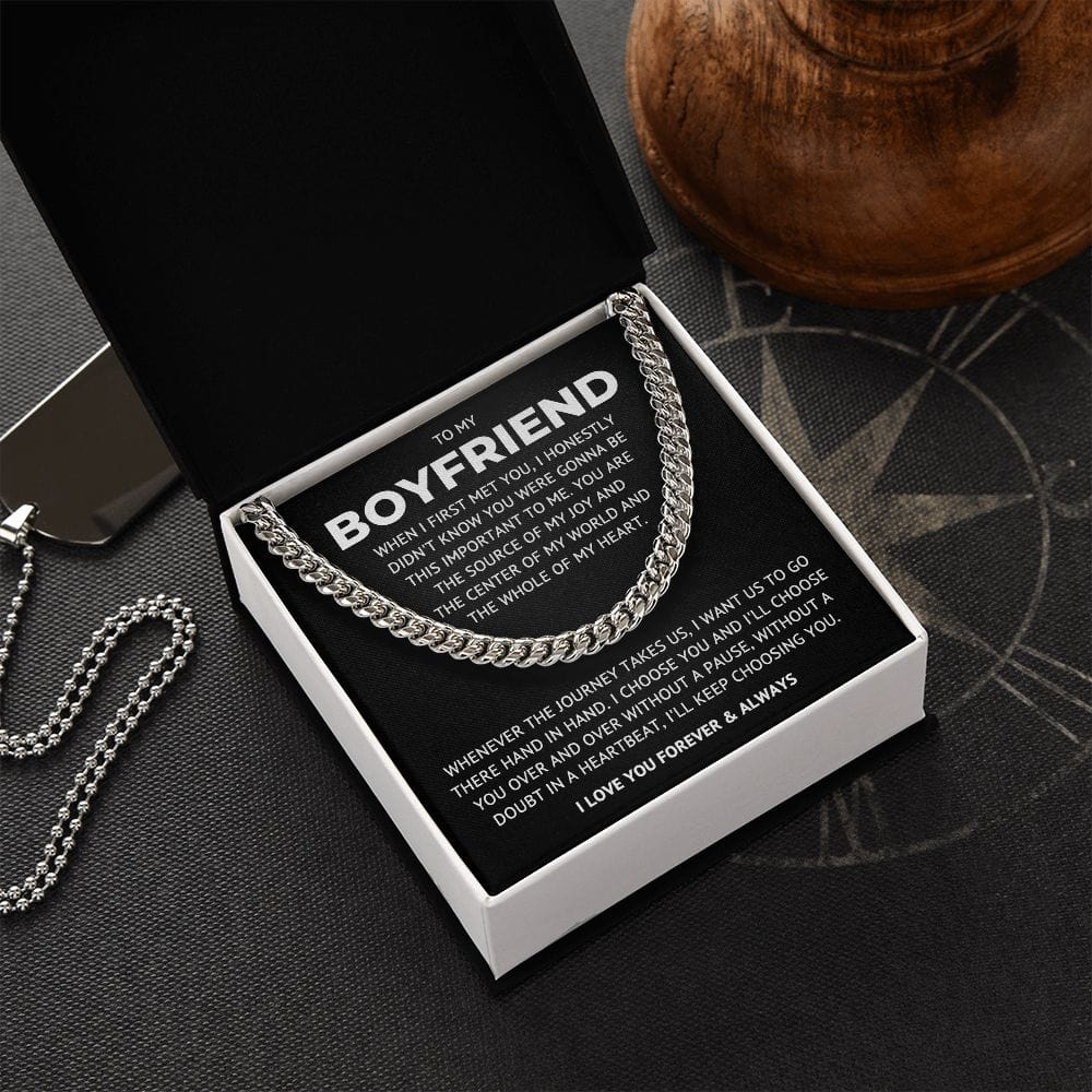 To My Boyfriend - Hand in Hand - Cuban Link Chain