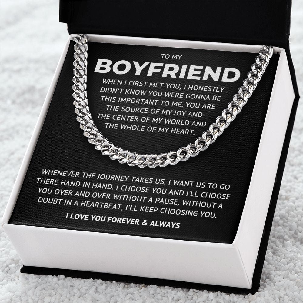 To My Boyfriend - Hand in Hand - Cuban Link Chain