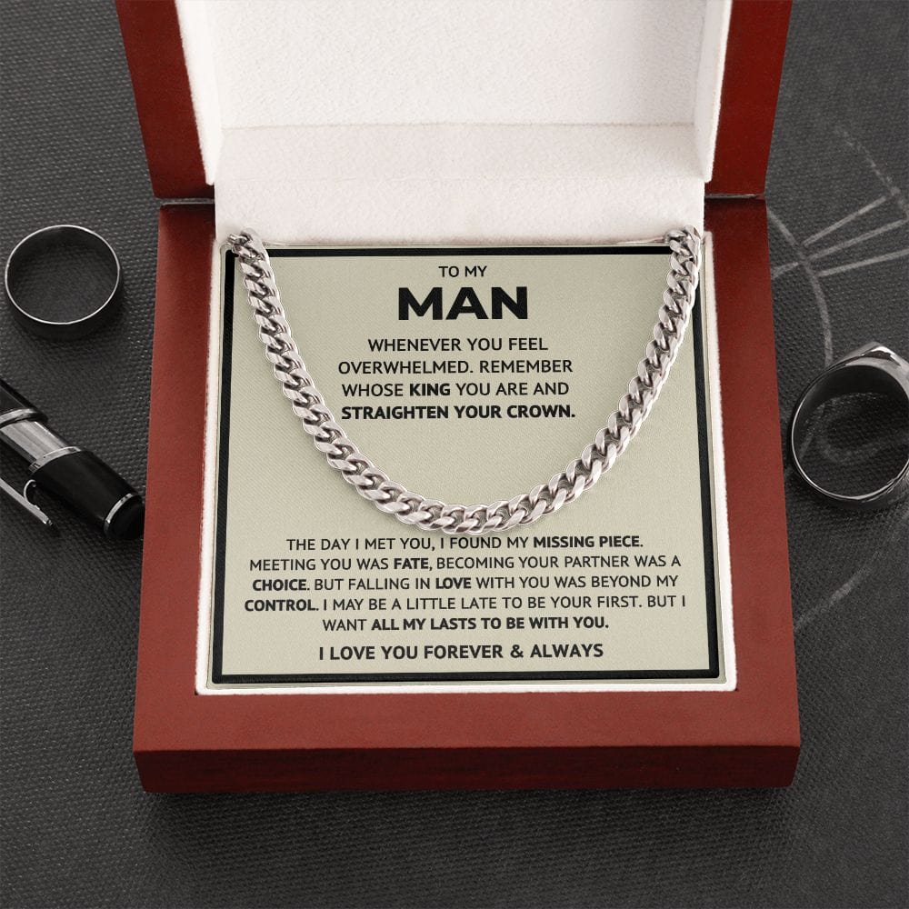 To My Man- KING - Cuban Link Chain - Light background