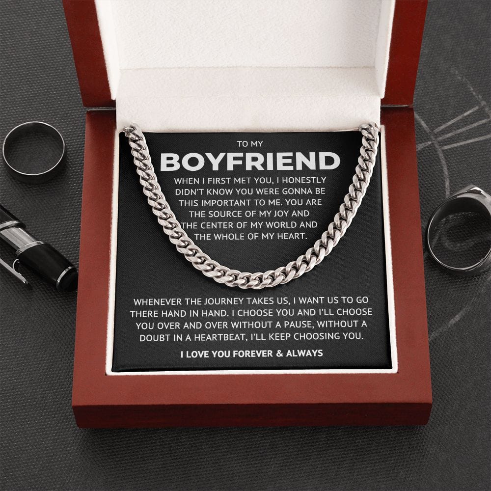 To My Boyfriend - Hand in Hand - Cuban Link Chain