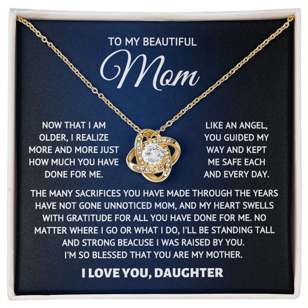 To My Beautiful Mom- Angel - Necklace Gift