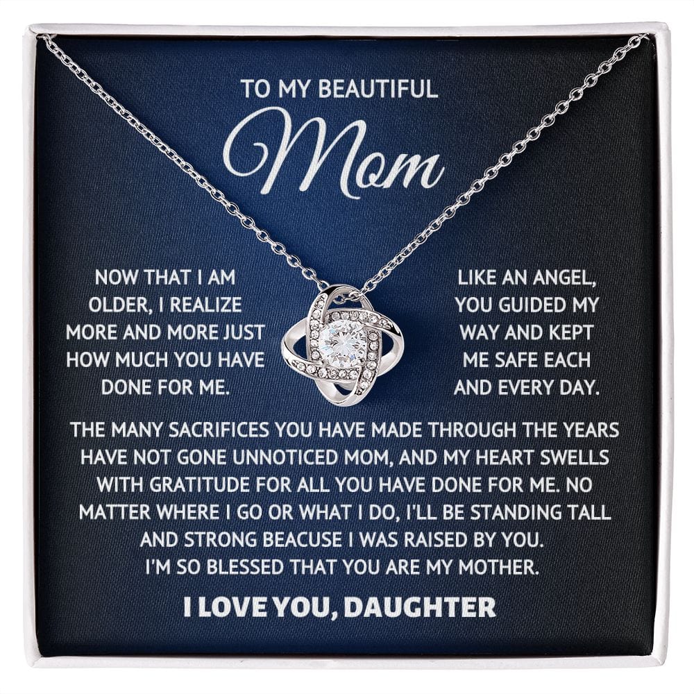 To My Beautiful Mom- Angel - Necklace Gift