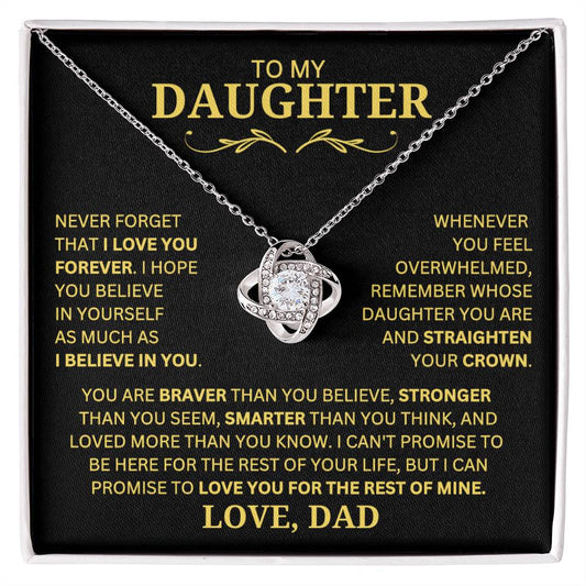 Beautiful Gift for Daughter From Dad "Never Forget That I Love You" Necklace