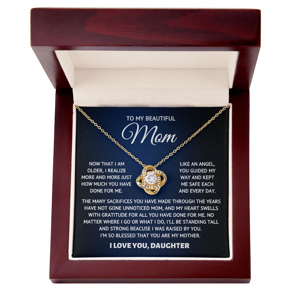 To My Beautiful Mom- Angel - Necklace Gift