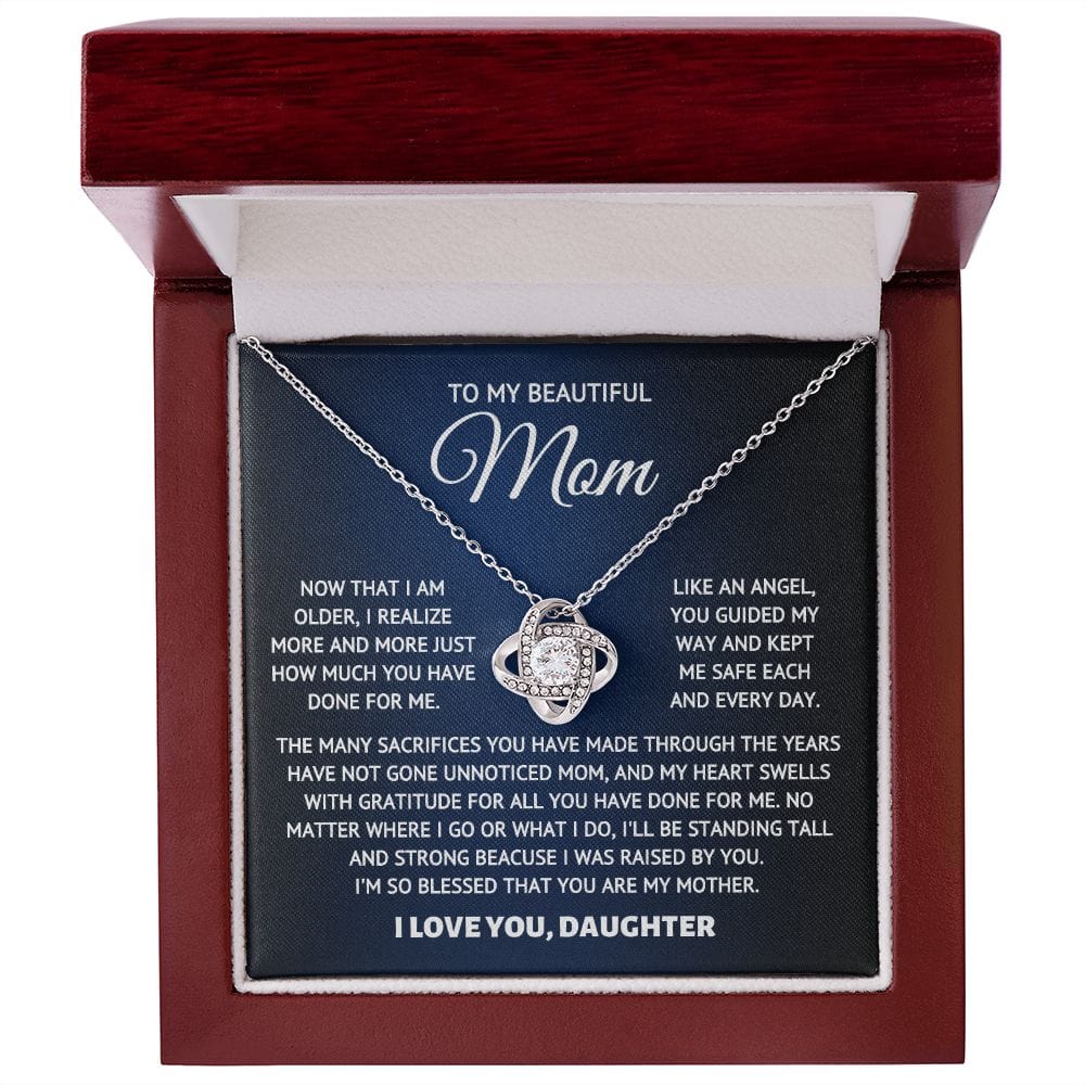 To My Beautiful Mom- Angel - Necklace Gift