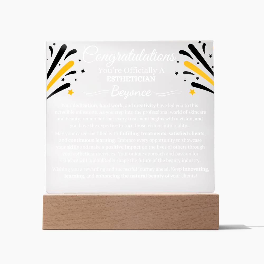 Esthetician Graduate Sqaure Acrylic