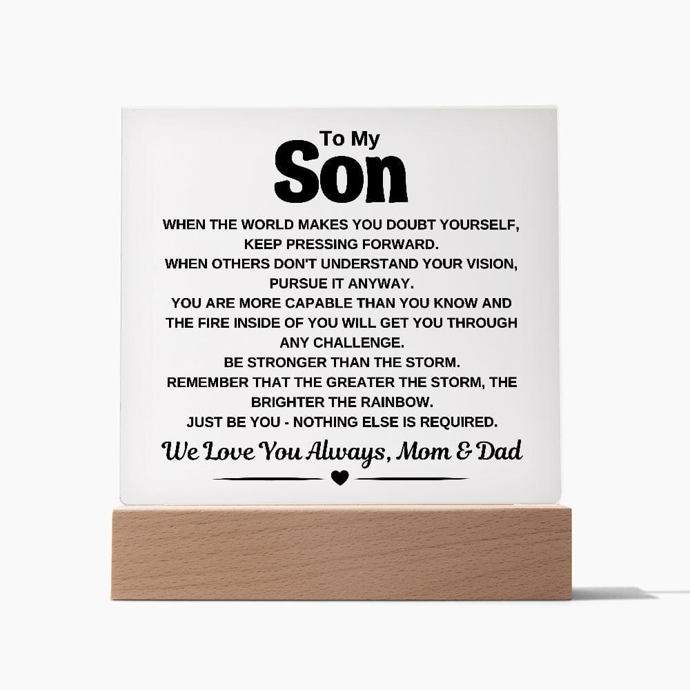 Gift For Son "JUST BE YOU" Acrylic Plaque: An Unforgettable and Exclusive Keepsake