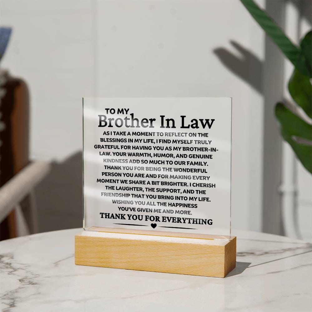 Best Seller - Brother In Law Sqaure Acrylic Gift