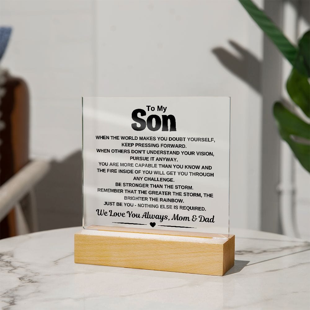 Gift For Son "JUST BE YOU" Acrylic Plaque: An Unforgettable and Exclusive Keepsake