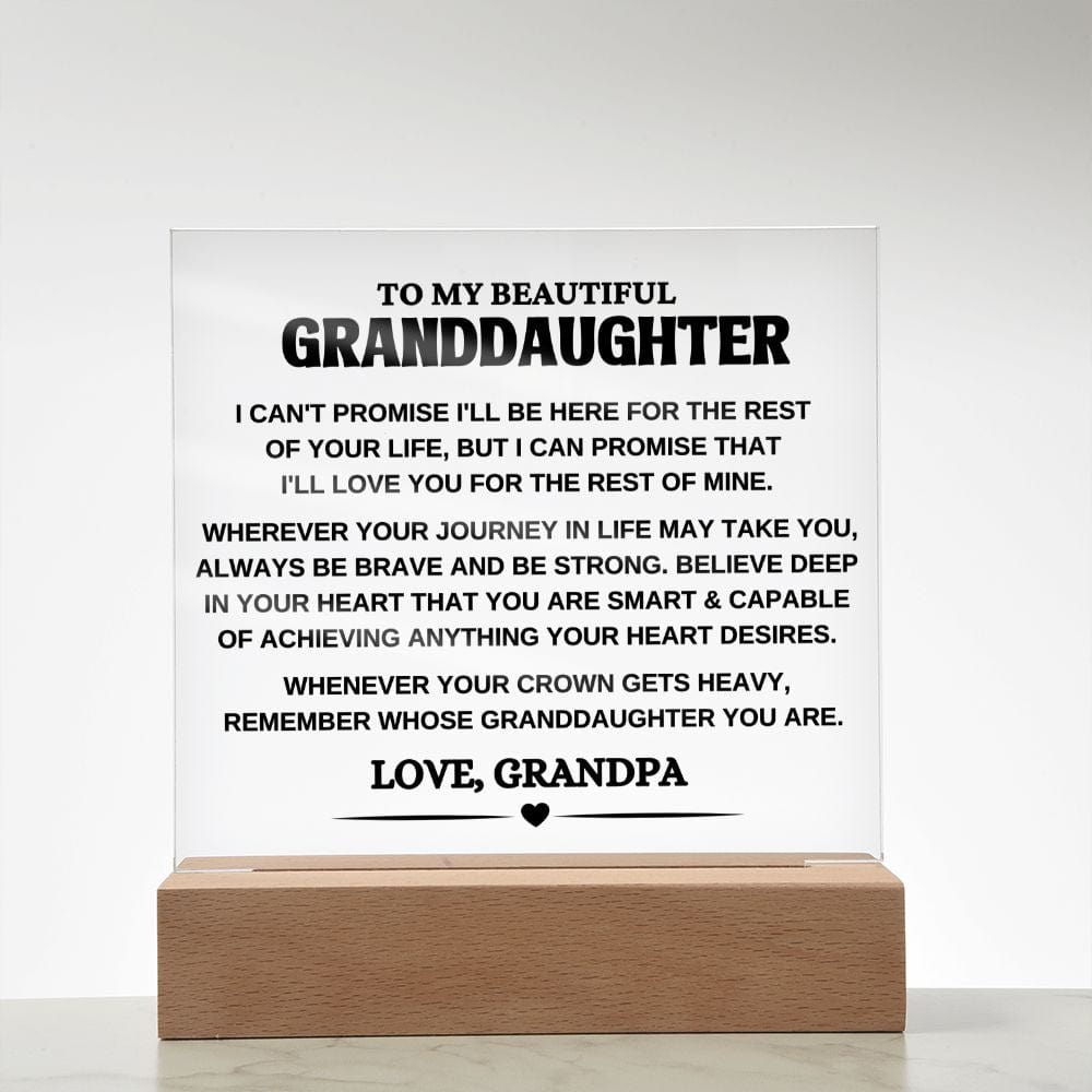 To My Beautiful Granddaughter Acrylic Gift