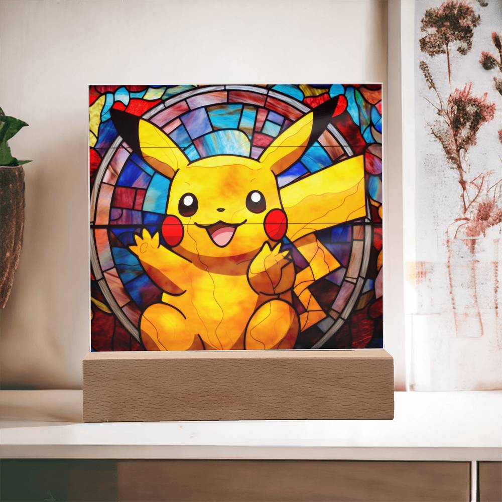 Pokemon Faux Stained Glass Acrylic Plaque Sqaure