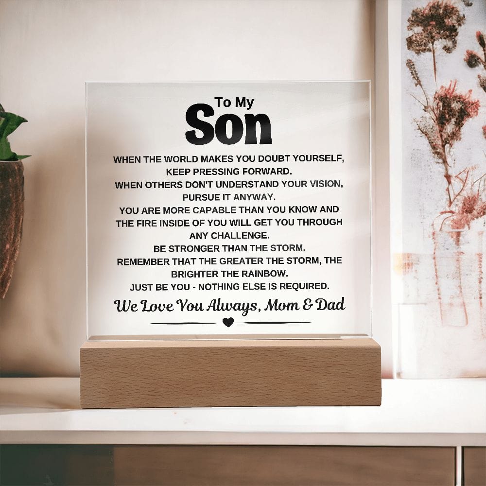 Gift For Son "JUST BE YOU" Acrylic Plaque: An Unforgettable and Exclusive Keepsake