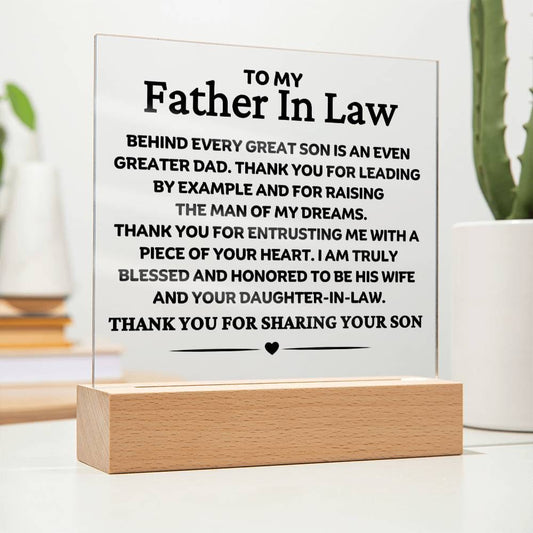 Best Seller - Father In Law Sqaure Acrylic Gift