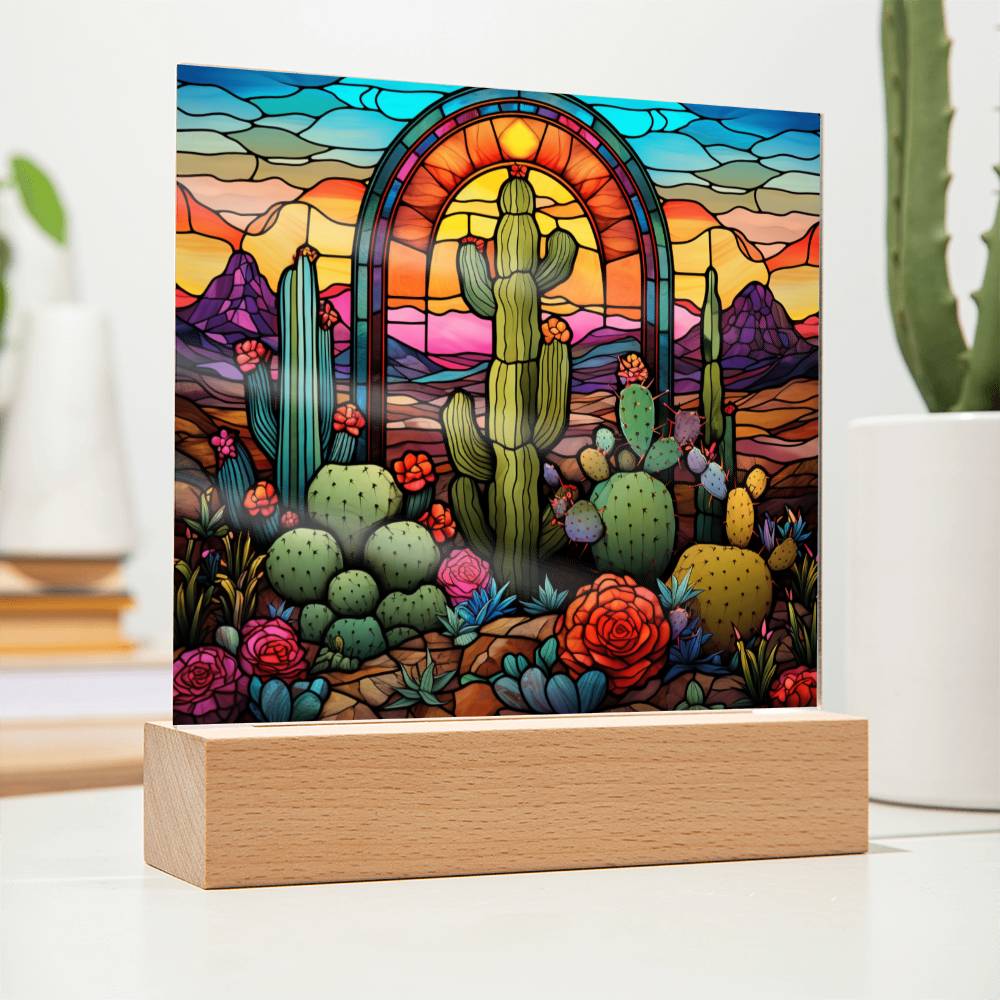 Desert Stained Glass Sqaure Acrylic 4