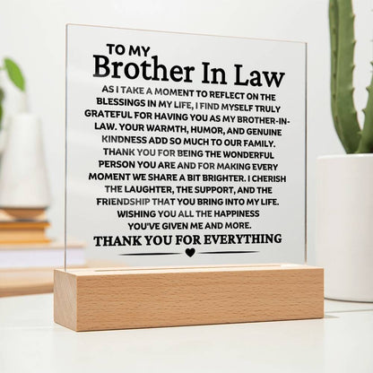 Best Seller - Brother In Law Sqaure Acrylic Gift