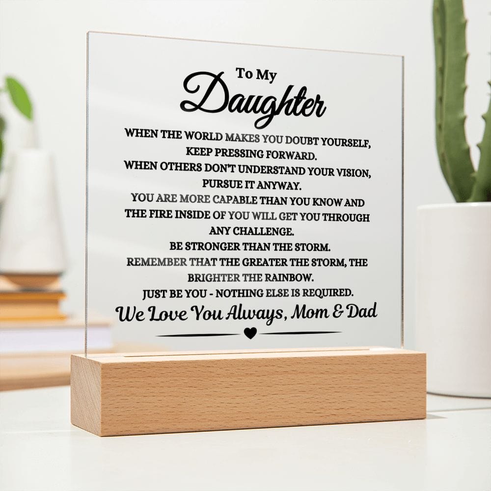 Gift For Daughter"JUST BE YOU" Acrylic Plaque: An Unforgettable and Exclusive Keepsake