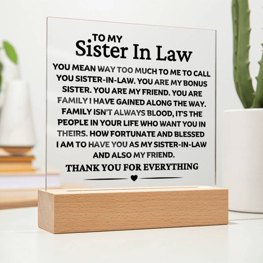 Best Seller - Sister In Law Sqaure Acrylic Gift