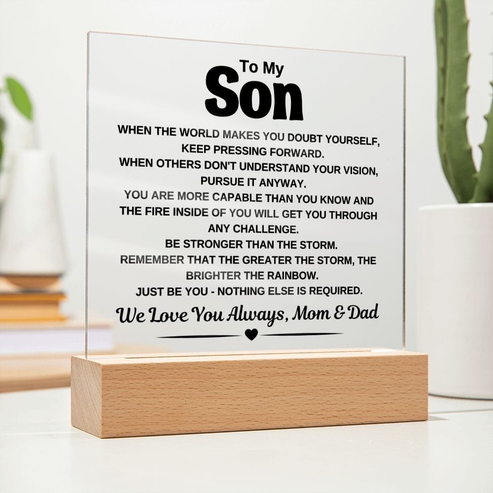 Gift For Son "JUST BE YOU" Acrylic Plaque: An Unforgettable and Exclusive Keepsake