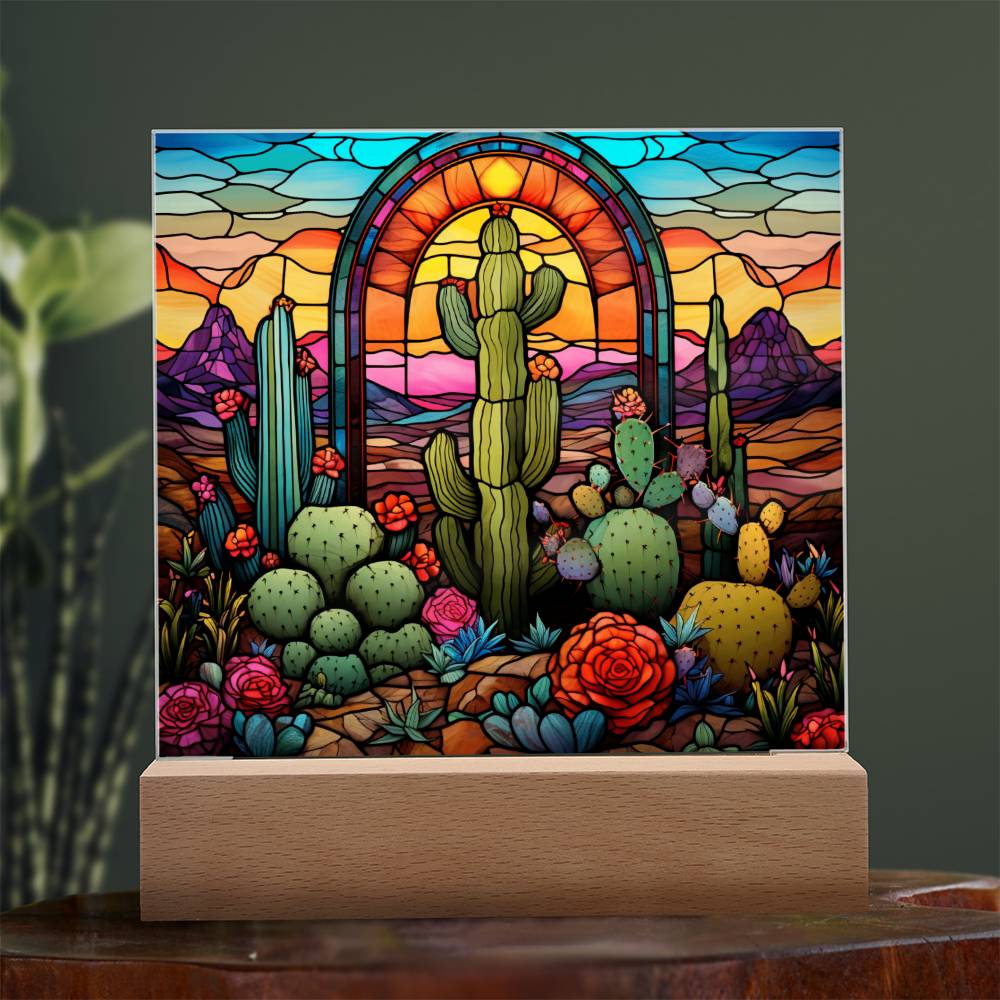 Desert Stained Glass Sqaure Acrylic 4