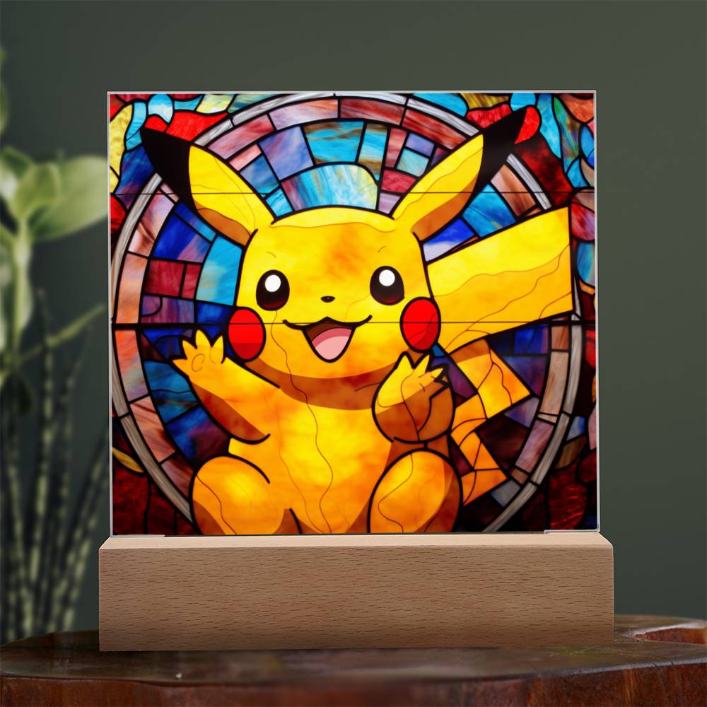 Pokemon Faux Stained Glass Acrylic Plaque Sqaure