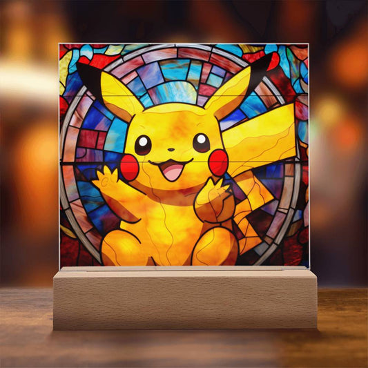 Pokemon Faux Stained Glass Acrylic Plaque Sqaure