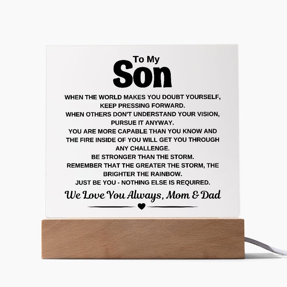 Gift For Son "JUST BE YOU" Acrylic Plaque: An Unforgettable and Exclusive Keepsake