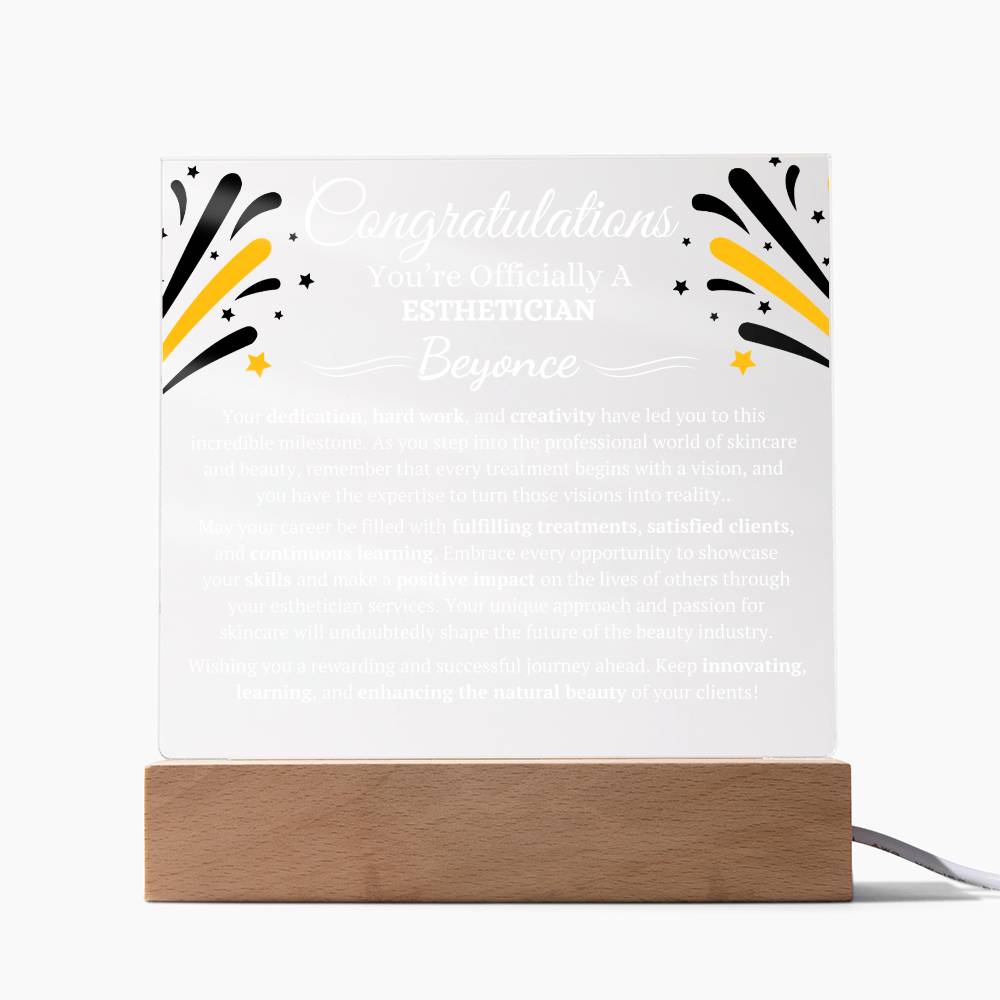 Esthetician Graduate Sqaure Acrylic