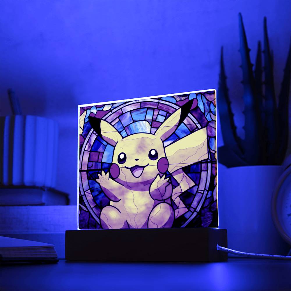 Pokemon Faux Stained Glass Acrylic Plaque Sqaure