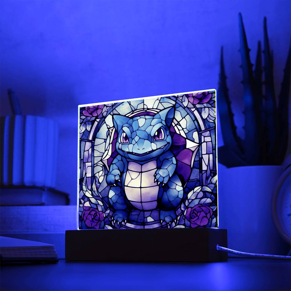 Bulbasaur Faux Stained Glass Acrylic Plaque Sqaure