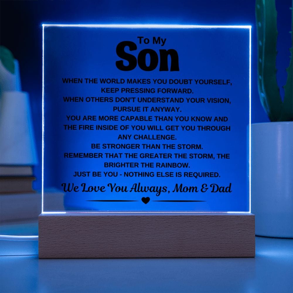 Gift For Son "JUST BE YOU" Acrylic Plaque: An Unforgettable and Exclusive Keepsake