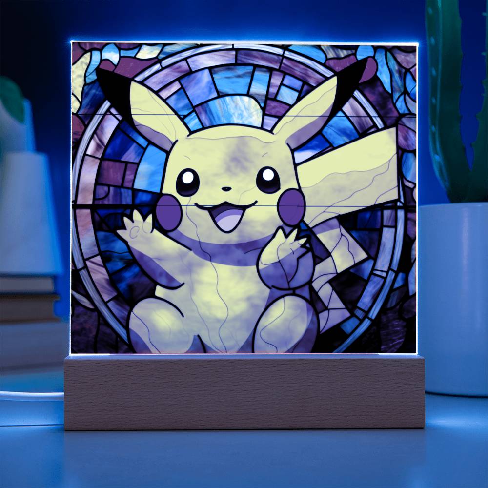 Pokemon Faux Stained Glass Acrylic Plaque Sqaure