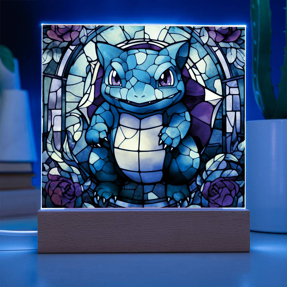 Bulbasaur Faux Stained Glass Acrylic Plaque Sqaure