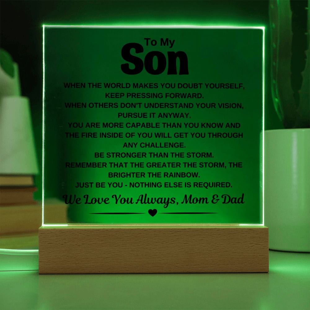 Gift For Son "JUST BE YOU" Acrylic Plaque: An Unforgettable and Exclusive Keepsake