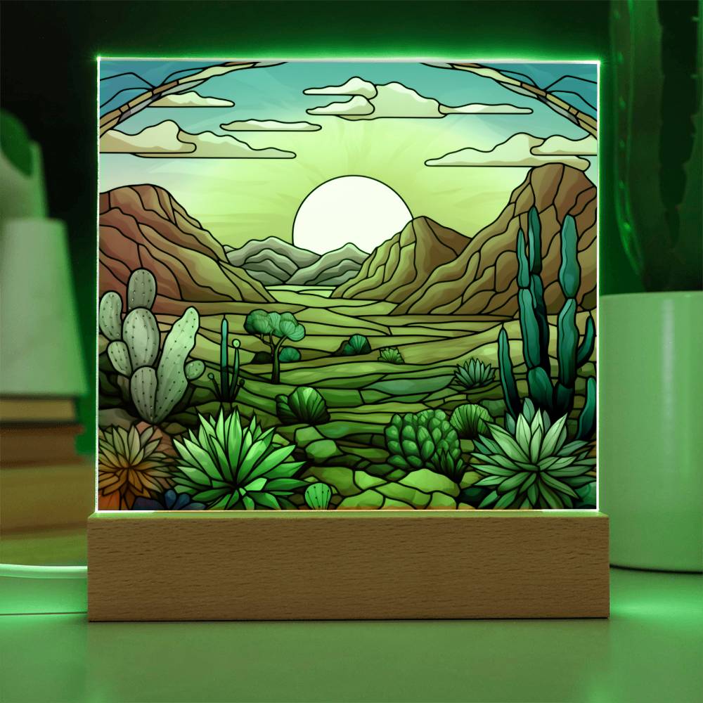 Desert Stained Glass Sqaure Acrylic 1