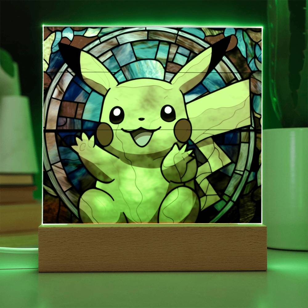 Pokemon Faux Stained Glass Acrylic Plaque Sqaure