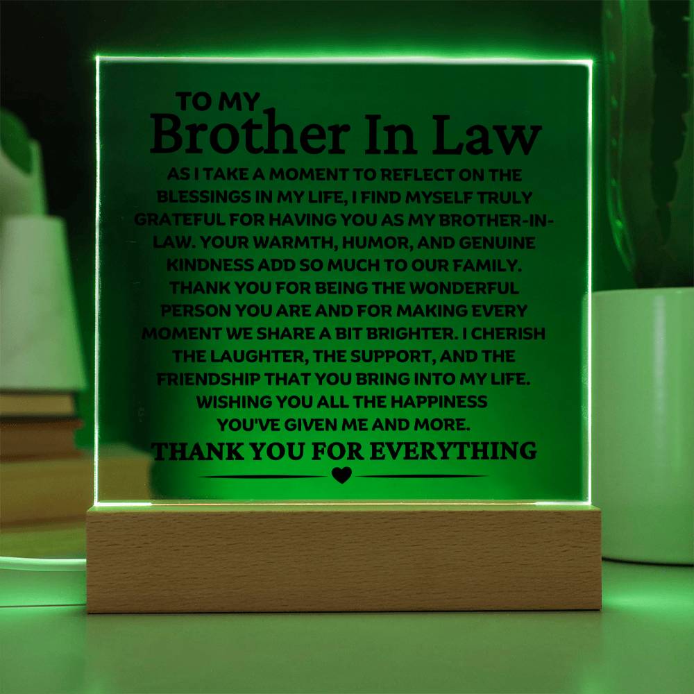 Best Seller - Brother In Law Sqaure Acrylic Gift