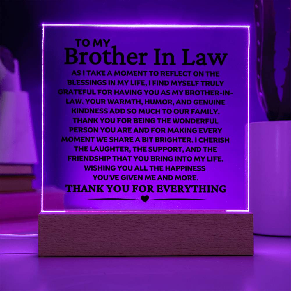 Best Seller - Brother In Law Sqaure Acrylic Gift