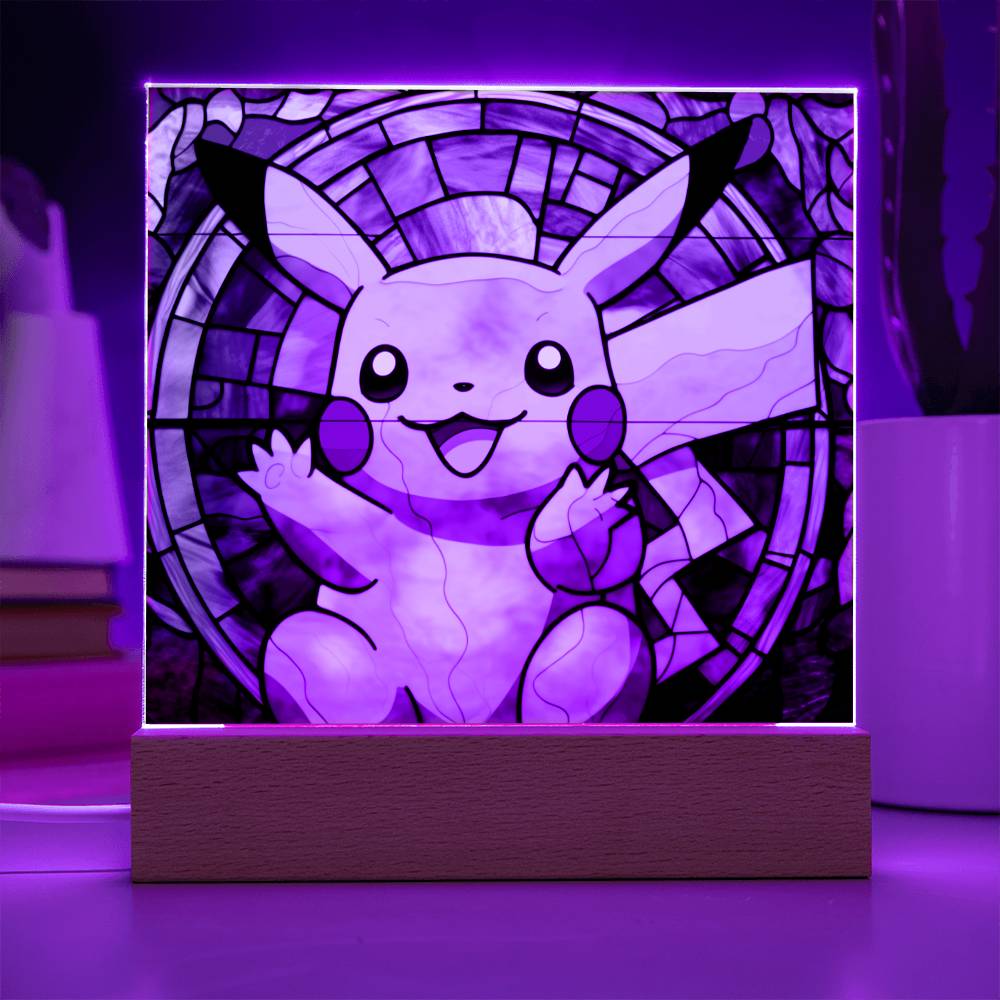 Pokemon Faux Stained Glass Acrylic Plaque Sqaure