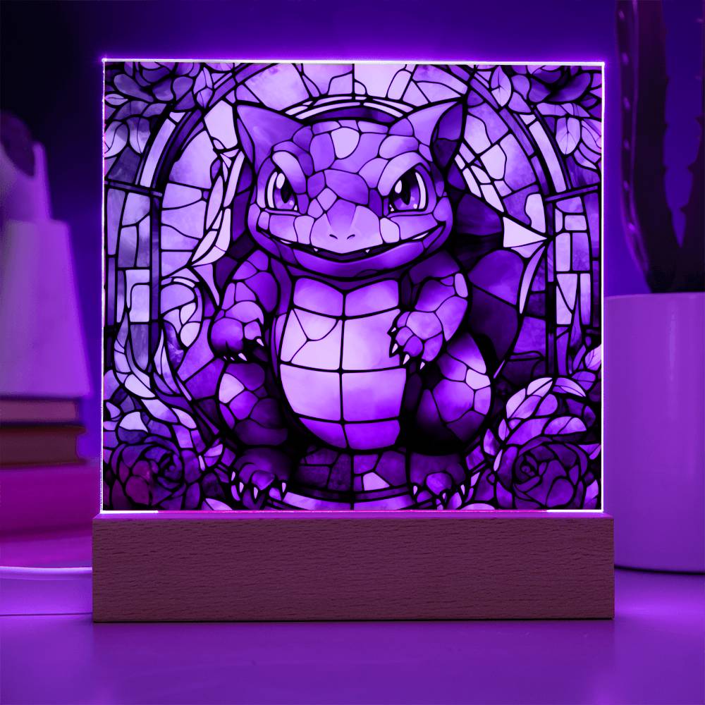 Bulbasaur Faux Stained Glass Acrylic Plaque Sqaure